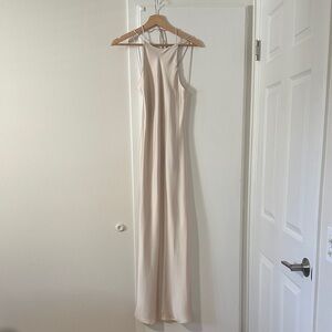 Sleek Cream Slip Maxi Dress